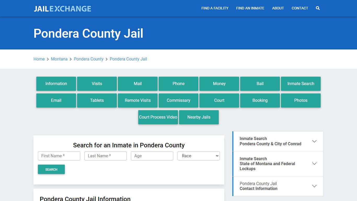 Pondera County Jail Roster Lookup, MT, Inmate Search